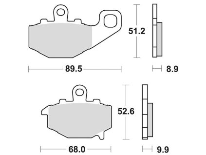 brzdové doštičky, BRAKING (semi-metalická zmes SM1) 2 ks v balení