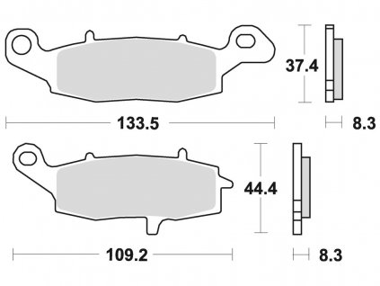 brzdové doštičky BRAKING semi-metalická zmes SM1 2 ks v balení