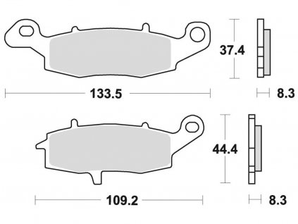 brzdové doštičky BRAKING semi-metalická zmes SM1 2 ks v balení