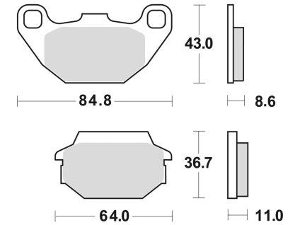 brzdové doštičky BRAKING semi-metalická zmes SM1 2 ks v balení