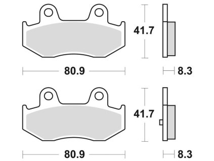 brzdové doštičky BRAKING semi-metalická zmes SM1 2 ks v balení