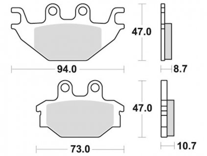 brzdové doštičky BRAKING semi-metalická zmes SM1 2 ks v balení