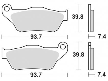 brzdové doštičky, BRAKING (semi-metalická zmes SM1) 2 ks v balení