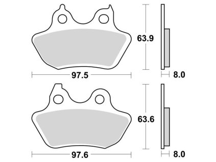 brzdové doštičky BRAKING semi-metalická zmes SM1 2 ks v balení
