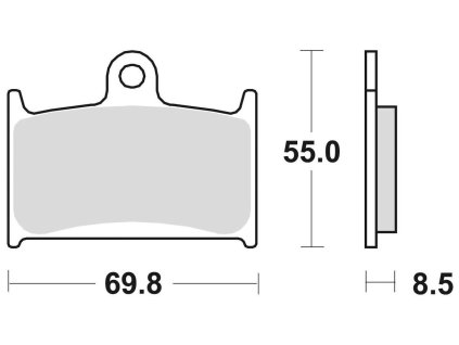 brzdové doštičky, BRAKING (CM55 sintrovaná zmes) 2 ks v balení