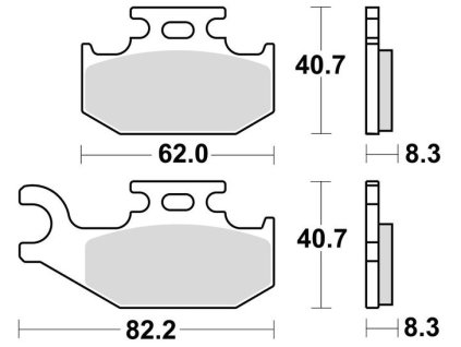 brzdové doštičky, BRAKING (CM44 sintrovaná zmes) 2 ks v balení