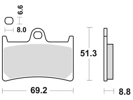 brzdové doštičky BRAKING semi metalická zmes CM66 2 ks v balení