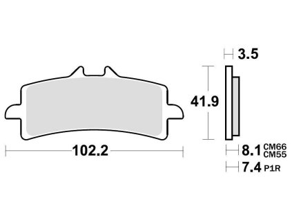 brzdové doštičky BRAKING semi metalická zmes CM66 2 ks v balení