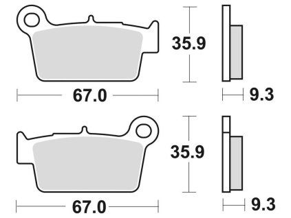 brzdové doštičky BRAKING spekaná zmes CM46 2 ks v balení