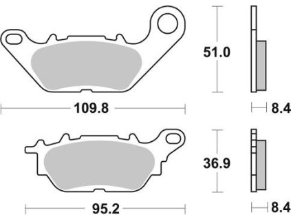 brzdové doštičky BRAKING semi-metalická zmes SM1 2 ks v balení