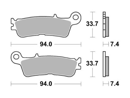 brzdové doštičky BRAKING spekaná zmes CM44 2 ks v balení