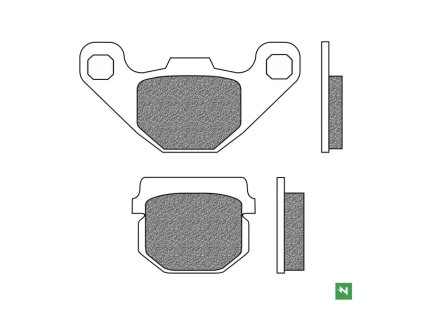 brzdové destičky, NEWFREN (směs SCOOTER ACTIVE ORGANIC) 2 ks v balení