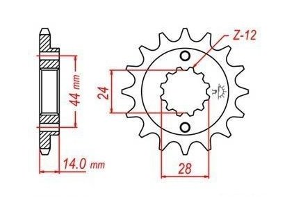 řetězové kolečko pro sekundární řetězy typu 525, JT - Anglie (16 zubů)