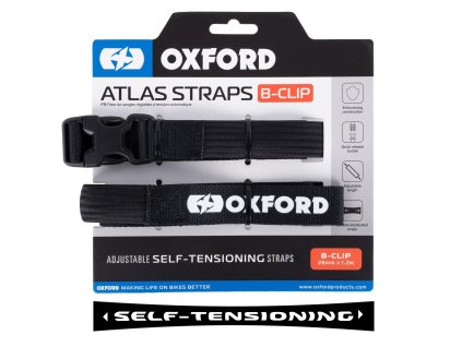 zavazadlové popruhy Atlas B-Clip, OXFORD (černá, 26mm x 1,2m)