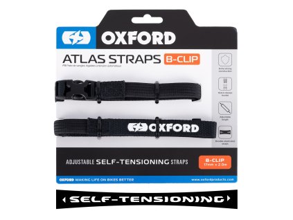 zavazadlové popruhy Atlas B-Clip, OXFORD (černá, 17mm x 2m)