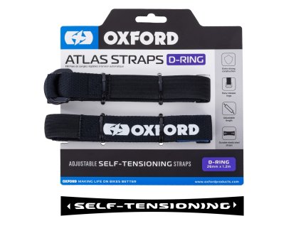 popruhy na batožinu Atlas D-Ring 2 ks OXFORD čierne 26mm x 1 2m