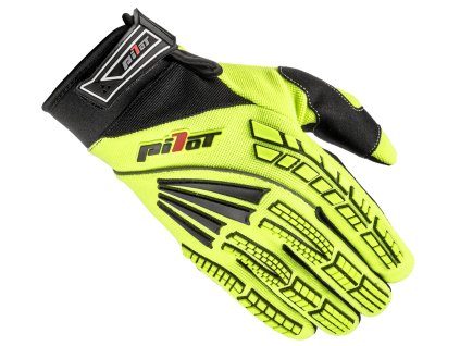 rukavice PIONEER PILOT žlté fluo/čierne/červené