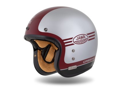 přilba Eso Jawa Panel  CASSIDA červená/stříbrná/černá 2026 (Veľkosť XS (53 až 54 cm))