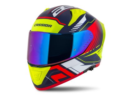 přilba Aero Drome  CASSIDA modrá met/žlutá/oranžová/červená/bílá 2025 (Veľkosť XS (53 až 54 cm))