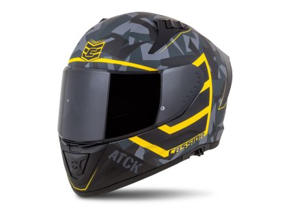 přilba Aero ATCK  CASSIDA šedá camo/černá/žlutá fluo 2026 (Veľkosť XS (53 až 54 cm))
