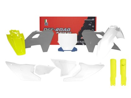 plastová súprava HUSQVARNA RTECH bielo-sivo-žltá 8 kusov