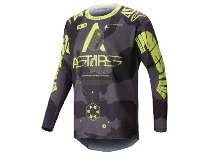 dres RACER HOLLOW  ALPINESTARS tmavá camo/žlutá fluo 2025 (Veľkosť S)