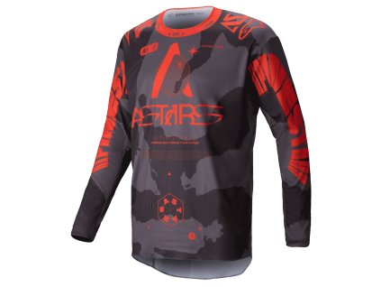 dres RACER HOLLOW  ALPINESTARS šedá camo/oranžová fluo 2025 (Veľkosť S)