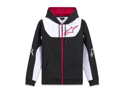 mikina SESSIONS 3 HOODIE  ALPINESTARS černá/bílá/červená (Veľkosť S)