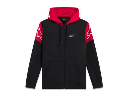 mikina VELOCITY HOODIE  ALPINESTARS černá/červená (Veľkosť S)