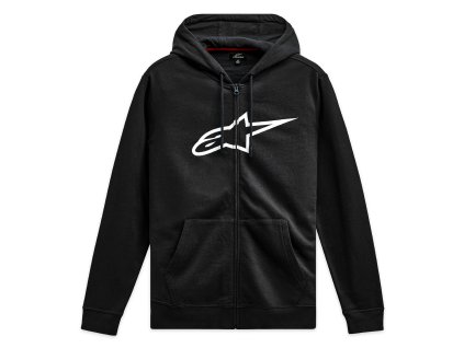 mikina AGELESS ZIP HOODIE 3  ALPINESTARS černá/bílá (Veľkosť S)