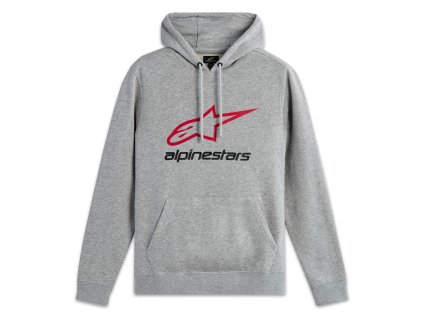 aLWAYS HOODIE 3 ALPINESTARS šedá/červená/čierna
