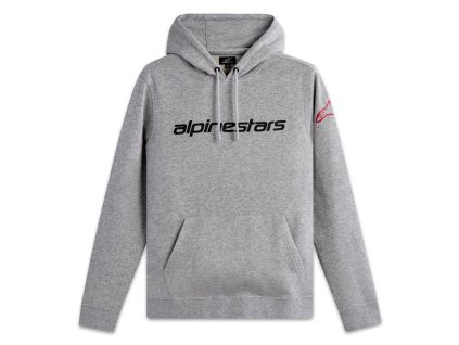mikina WORDMARK HOODIE 3  ALPINESTARS šedá/červená/černá (Veľkosť S)