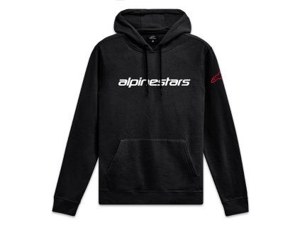 mikina WORDMARK HOODIE 3  ALPINESTARS černá/bílá/červená (Veľkosť S)