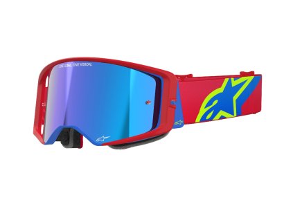 Motokrosové okuliare SUPERTECH CORP ALPINESTARS červeno-modré zrkadlové strieborné plexi 2025