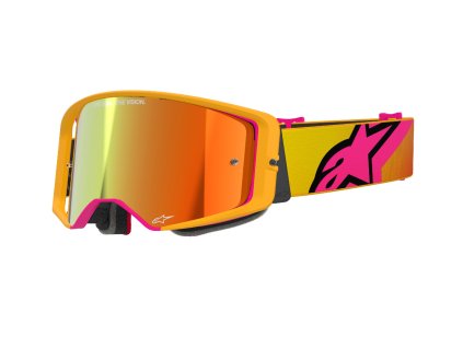 okuliare SUPERTECH CORP ALPINESTARS žlto-ružové zrkadlové červené plexi 2025