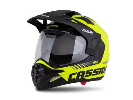 přilba Tour 20 Dual  CASSIDA žlutá fluo/černá/černý matný kšilt  plexi s přípravou pro Pinlock 2025 (Veľkosť XS (53 až 54 cm))