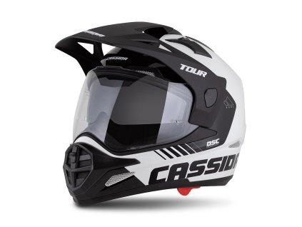 přilba Tour 20 Dual  CASSIDA bílá/černá/černý matný kšilt  plexi s přípravou pro Pinlock 2025 (Veľkosť XS (53 až 54 cm))