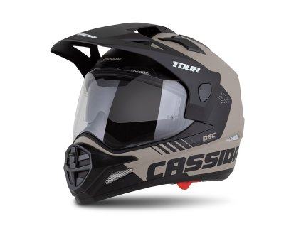 přilba Tour 20 Dual  CASSIDA písková matná/černá  plexi s přípravou pro Pinlock 2025 (Veľkosť XS (53 až 54 cm))