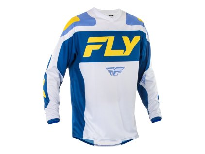 dres F-16 FLY RACING - USA 2025 biela/modrá/žltá