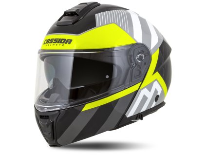 přilba Modulo 21 Profile  CASSIDA bílá/černá/žlutá fluo/šedá  plexi s přípravou pro Pinlock 2026 (Veľkosť L (59 až 60 cm))