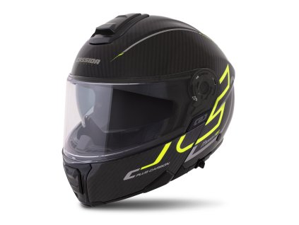 přilba Modulo 21 Plus Carbon  CASSIDA carbon/žlutá fluo/reflexní stříbrná/černá  plexi s přípravou pro Pinlock 2025 (Veľkosť XS (53 až 54 cm))