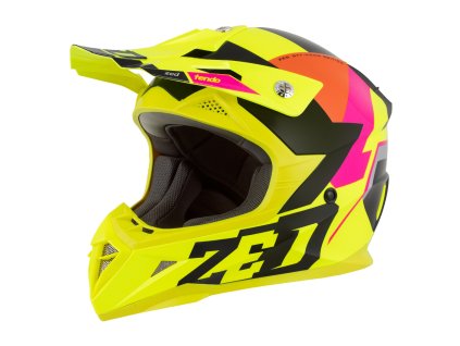 přilba X19D TENDO  ZED  dětská žlutá fluo/růžová/oranžová/černá 2026 (Veľkosť S (48 cm))