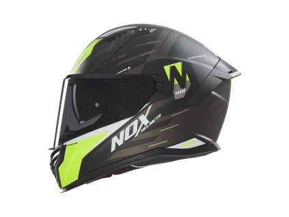 přilba N401 Crower  NOX černá matná  žlutá fluo 2025 (Veľkosť XS)