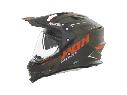 přilba N312 Vapor  NOX khaki matná oranžová 2025 (Veľkosť XS)