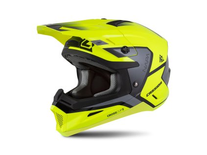 přilba Cross Cup 2 Napa  CASSIDA žlutá fluo/černá/šedá perleť 2026 (Veľkosť XS (53 až 54 cm))