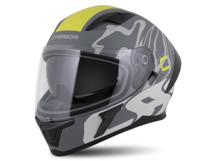 přilba Orbit Multivers  CASSIDA šedá matná/světle šedá/žlutá fluo/černá 2026 (Veľkosť XS (53 až 54 cm))
