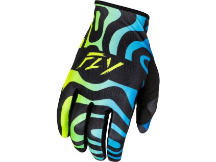 rukavice LITE  FLY RACING - USA 2025 černá/modrá/hi-vis (Veľkosť 2XL)
