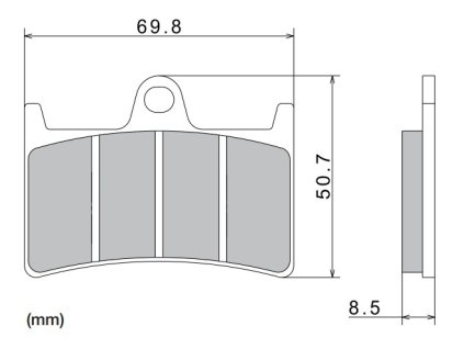 brzdové doštičky NISSIN semi-metalická zmes 2 ks v balení