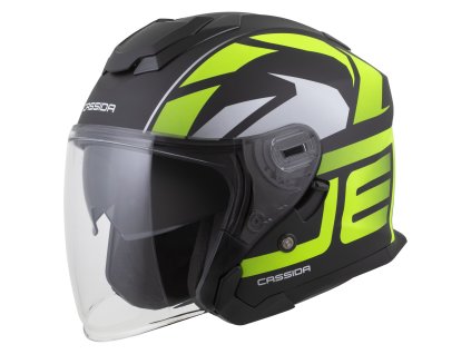 přilba Jet Tech 20 RoTo  CASSIDA černá matná/žlutá fluo/bílá 2026 (Veľkosť XS (53 až 54 cm))