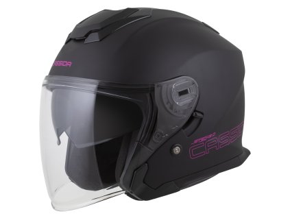 přilba Jet Tech 20 Solid  CASSIDA černá matná/růžová 2026 (Veľkosť L (59 až 60 cm))